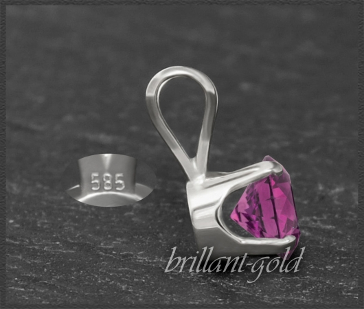 Anhänger 585 Gold Rhodolith d.rosa, 4,5,6,7mm